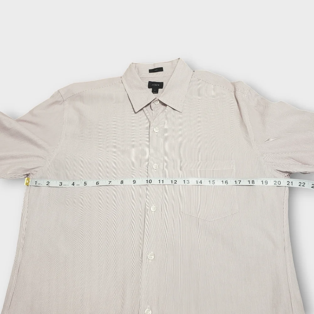 J. Crew Mens‎ Slim Fit Button Up Shirt Medium Red Pinstripe Casual Career Office
